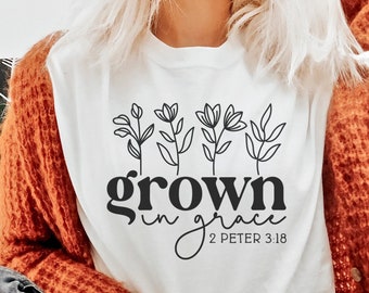 Grown in Grace SVG PNG: Wildflower Faith Design (Digital Download)