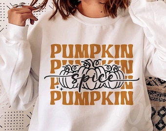 Pumpkin Spice SVG PNG: Jesienne wzory na Święto Dziękczynienia i Halloween (pobieranie cyfrowe)