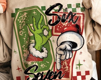 Funny Six Seven Meme Christmas PNG, Viral Joke Shirt Design (Digital Download)