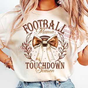 Football Mama Bow PNG, Touchdown Season Design, Game Day Sublimation, Fall Football Mom PNG, Sport Bow Design, Football Season PNG