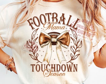 Football Mama Bow PNG: Game Day Sublimation Design (Digital Download)
