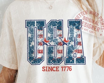 EUA desde 1776 PNG: Design de camisa do 4 de julho (download digital)