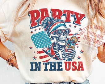 Retro 4th Of July Party In The USA PNG 4th Of July Png Fourth Of July Png Usa Png America Png Independence Day Sublimation Designs