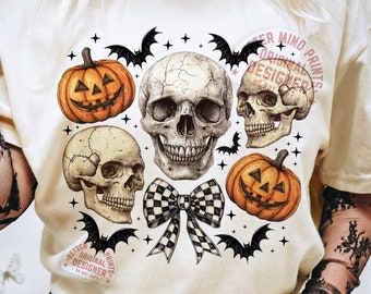 Halloween Skull Bow PNG: Spooky Season Sublimation (Digital Download)