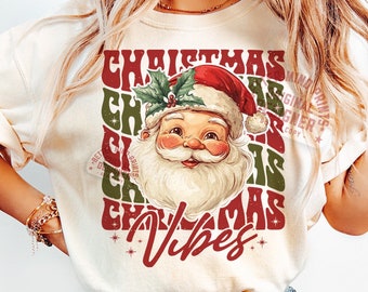 Retro Santa PNG, Christmas Shirt Design (Digital Download)