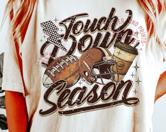 Retro Touchdown Season PNG: Football Mom Shirt Design (Digital Download)
