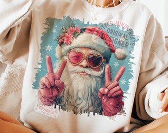 Retro kerstman, png, shirtontwerp Pink Vibes (digitale download)