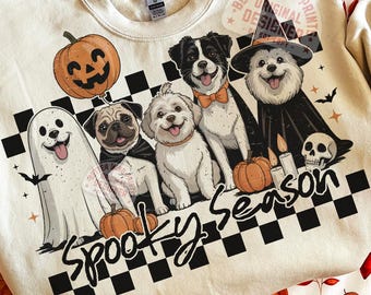 Retro Ghost Dog PNG: Halloween Pumpkin Design (Digital Download