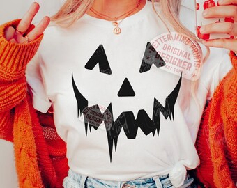 Jack O Lantern SVG: grappig Halloween-pompoengezicht (digitale download)