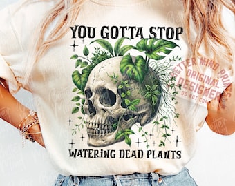 Funny Floral Skull Plant PNG: Sarcastic Adult Humor (Digital Download)