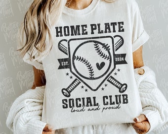 Baseball Mom SVG: Home Plate Social Club Design (Digital Download)