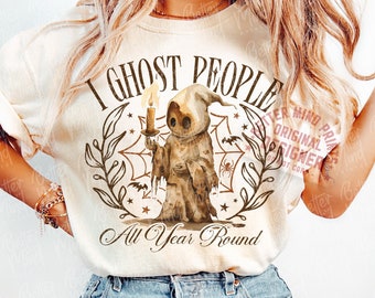 I Ghost People Funny Halloween PNG: Retro Spooky Season (Digital Download)
