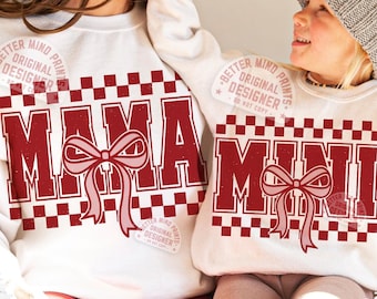 Mama Mini Coquette Checker PNG: Valentine's Day Design (Digital Download)
