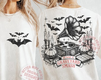 Graveyard Smash Halloween PNG: Retro Spooky Design (Digital Download)