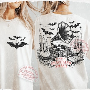 Graveyard Smash Halloween PNG: Retro Spooky Design (Digital Download)