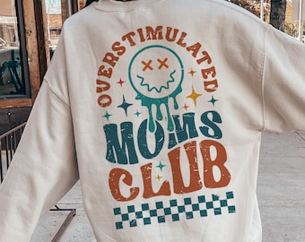 Retro Overstimulated Moms Club SVG PNG: Cricut Ready (Digital Download)