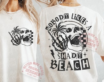 Skuggigt strandskelett SVG PNG: Rolig sommardesign (digital nedladdning)