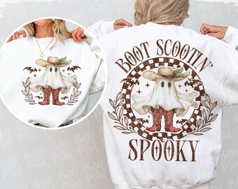 Spooky Cowgirl Ghost PNG: Western Halloween Design (Digital Download)