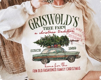 Griswold Christmas Tree Farm PNG, Retro Christmas Design (Digital Download)