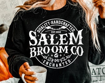 Salem Broom Co. SVG PNG: Halloween Witch Cut File (Digital Download)