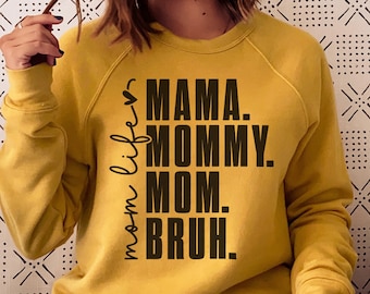 Mama Mommy Mom Bruh Svg Cut File, Funny Mom Svg, Mothers Day Svg Png, Mom Shirt Svg, Gift For Mom Svg Files for Cricut, Sublimation Design