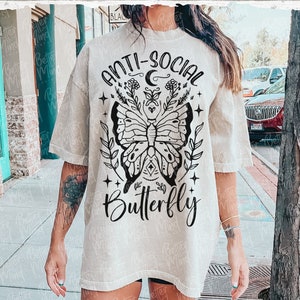 Antisozialer Schmetterling SVG, antisozialer SVG, Schmetterling, sarkastischer SVG, antisozialer Schmetterling, introvertiertes Shirt-Design, Geschenk für Schmetterlingsliebhaber