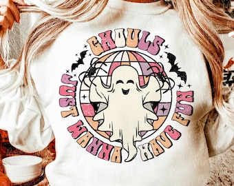 Retro Halloween Ghost PNG: Ghouls Just Wanna Have Fun (Digital Download)