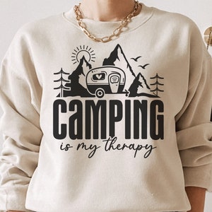 Le camping est ma thérapie SVG : fichiers aventure (téléchargement numérique)