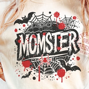 Momster Halloween PNG: Funny Mom Shirt Design (Digital Download)