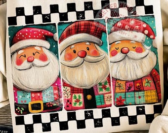 Preppy Santa PNG: Coquette Christmas Design (Digital Download)