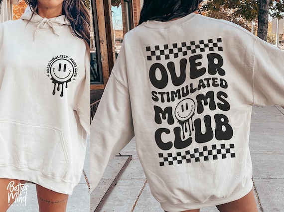 Overstimulated Moms Club SVG PNG: Trendy Mom Life Design (Digital Download)