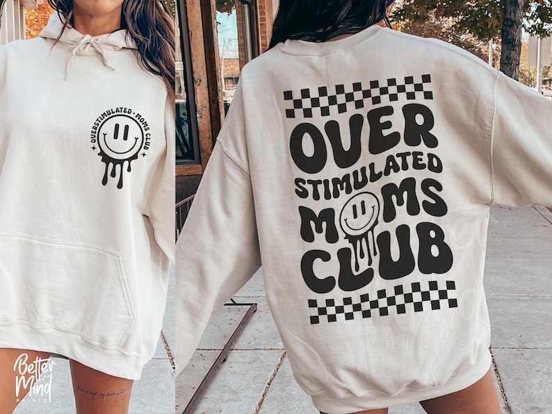 Clube de Mães Superestimuladas SVG PNG: Design de Vida de Mãe Moderno (Download Digital) imagem 1
