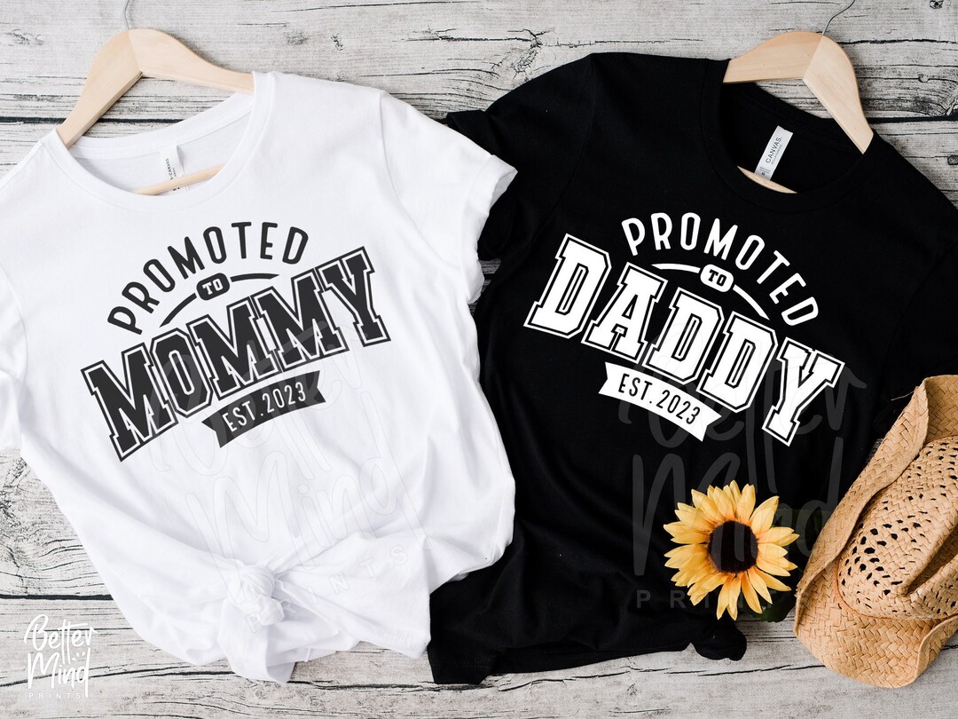 Promoted to Daddy SVG, Promoted to Mommy SVG, Promoted to 2023, New ...