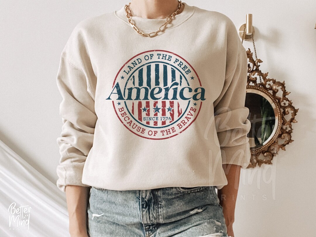 4th of July SVG, America the Land of the Free Because of the Brave SVG ...