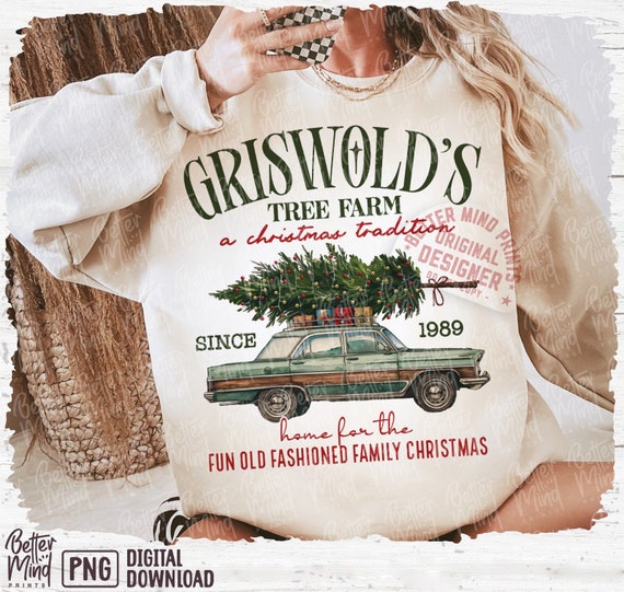 Griswold Christmas Tree Farm PNG, Retro Christmas Design (Digital Download)