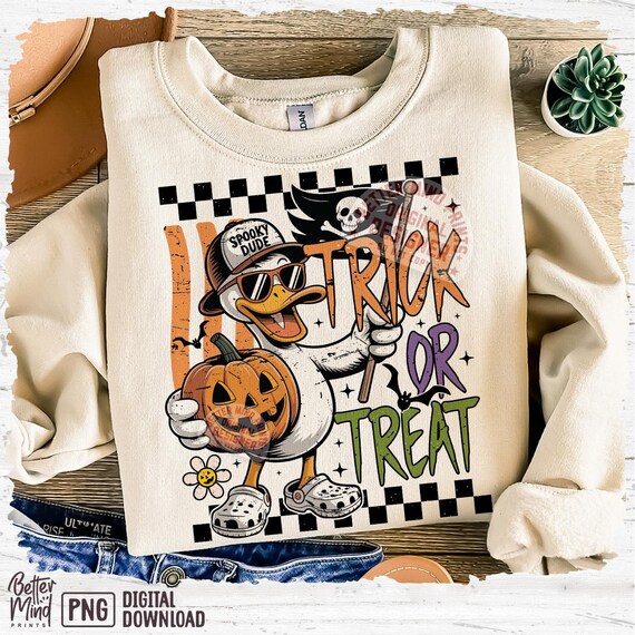 Halloween Goose PNG: Trick or Treat Clipart for Sublimation (Digital Download)