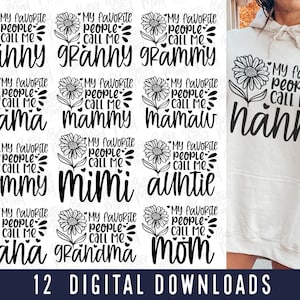 Minhas pessoas favoritas me chamam de pacote SVG - Novo design de bebê - Pacote SVG do Dia das Mães Arquivo Cricut Cut, svg - dxf - eps - png, download instantâneo