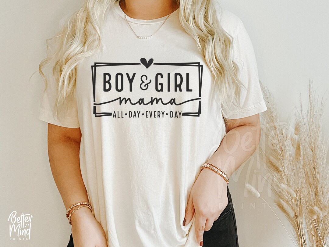 Boy and Girl Mama SVG PNG, Mom Life Svg, Mother's Day Svg, Girl Mom Svg