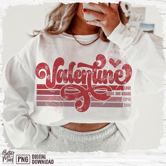 Retro Valentine PNG, Valentines Day Png, Love Png Design,  (Digital Download)
