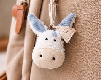 Rustic Donkey Charm Handmade Fabric Gift, Unique Farm Animal Keepsake UK