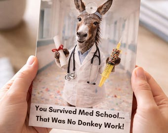 Funny Congratulations Doctor Card Donkey Graduation Medical Student Gift Humour  Unique
