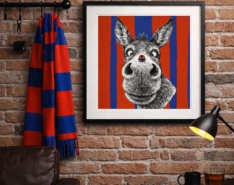 Bold Stripe Donkey Wall Art, Single Man Print Gift, Funny Animal Poster, Stripe Decor
