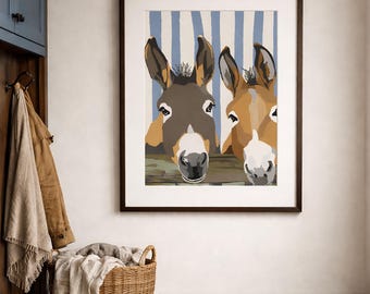 Funny Donkey Wall Art, I Said Just One Pet Print, Animal Lover Gift, Farmhouse Humour