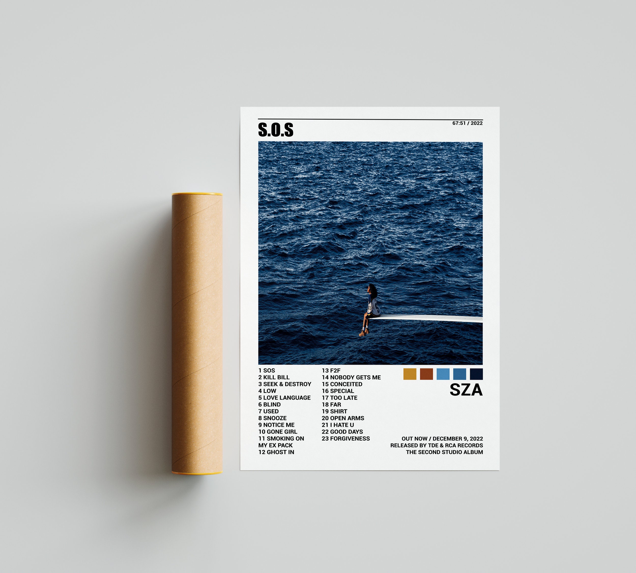 SZA Poster , SOS Poster , SZA Tracklist Album Cover Poster , Album