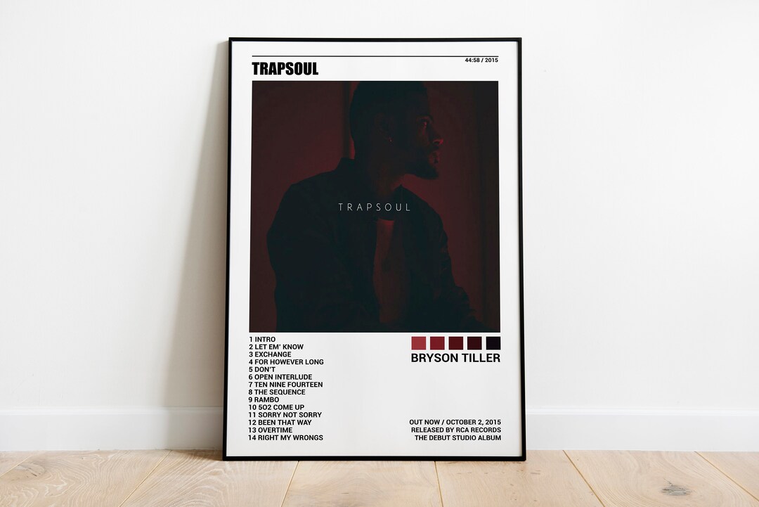Bryson Tiller Posters Trapsoul Poster Tracklist Album Cover Etsy