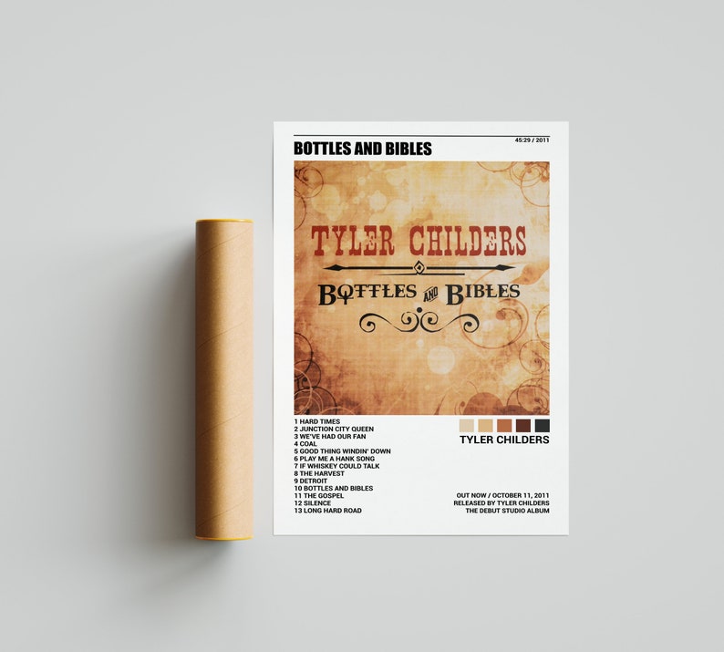 Tyler Childers Poster Bottles and Bibles Poster Tracklist Etsy