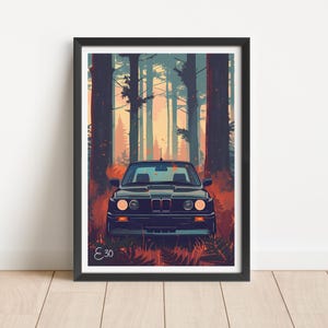 Bmw Poster | Bmw Art Print | Bmw Print E30 M3 | Car Print | Giclée Print | Automotive Art | Wall Art Print |