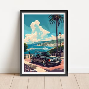 Mercedes Poster | Mercedes Benz Art Print | Mercedes Print 190E | Car Print | Giclée Print | Automotive Art | Wall Art Print |