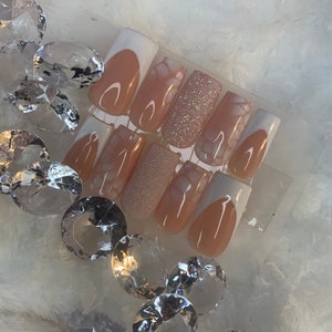 French Press on Nails | Croc Design | Glitter Nail | Quality Press Ons