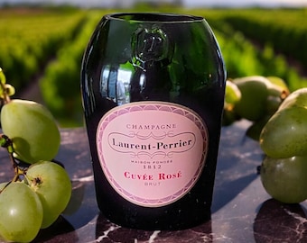 Laurent-Perrier Curvee Rose Champagne Upcycled Bottle Vase